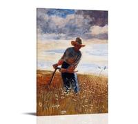 Winslow Homer - The Mower Classic Masterpiece Poster Painting On Canvas Wall Art Scroll Picture Print Living Room Walls Decor Homes 12x18inch(30x45cm)