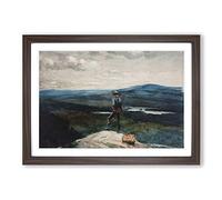 Winslow Homer The Ranger Adirondacks Framed Print | A2 Walnut Framed Wall Art | Ready to Hang | Modern Nature Picture | Living Room Bedroom Lounge Office