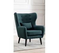 More4Homes Winslow Wing Back Occasional Bedroom Living Room Button Back Linen Fabric Accent Chair Armchair (green)