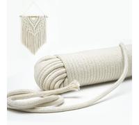 WINSOME All-Purpose Natural Braided Cotton Rope (25M/82ft) 4MM with Synthetic Polypropylene Core Clothesline