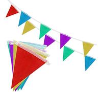 Winsome Bunting Flags Multi Colour Pvc Plastic Pennant Banner - Waterproof Colourful Double Sided For Birthday Party Baby Shower, And Sporting Events | 33 Feet Long 20