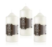 Winsome Church Candles 100 Hours Long Burning - 7cm x 16cm - Pack of 3 Non-Drip Unscented Christmas Candle Thick Clean Smokeless Burning Candles