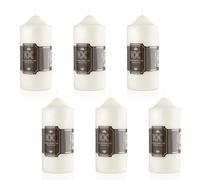 Winsome Church Candles 100 Hours Long Burning - 7cm x 16cm - Pack of 6 Non-Drip Unscented Christmas Candle Thick Clean Smokeless Burning Candles