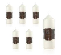 Winsome Church Candles 50 Hours Long Burning - 5cm x 15cm - Pack of 6 Non Drip Unscented Christmas Candle Thick Clean Smokeless Burning Candles