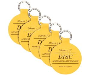 WINSOME Disc Plate Hangers for Walls - Strong Invisible Plate Holder Self Adhesive Stick On Hooks Picture Hanging Wall Plate Holder - Plate Hanging Disk (50mm / 2'' (Pack of 5))