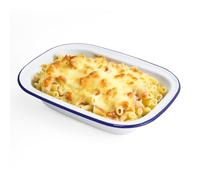 WINSOME Enamel Pie Dish | White Enamel Roasting Tin | Dishwasher Safe Pie Dish Pudding Baking Steak | Plate Tray for Oven & Stove (L 32 x W 24 x D 7 cm)