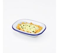 WINSOME Enamel Pie Dish | White Roasting Tin | Dishwasher Safe Pie Dish Pudding Baking Steak | Enamel Plate Tray for Oven & Stove (L 16 x W 12 x D 3.8 cm