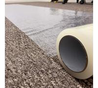 WINSOME Extra Thick 90 Micron Clear Carpet Protector Film - 60cm x 25m Strong Self Adhesive Roll Floor Protector Plastic Dust Sheets for Decorating Cover