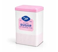 WINSOME Sugar Storage Tin | Metal Icing Sugar Container with Lid (18.5x18.5x19 cm) | Tight-Fit Lid Keeps Sweet Fresh & Clump-Free (Icing Sugar Storage Container)