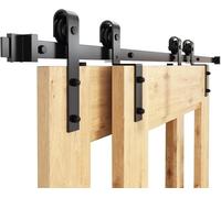 WINSOON 152cm Single Track Barn Door Bypass Track Kit for Double Barn Door