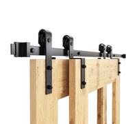 WINSOON 183cm/6FT Bypass Sliding Barn Door Track Kit for Double Door