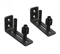 WINSOON Barn Door Floor Guide - Adjustable Stay Rollers Flush Design Bottom, 8 Setup Options for DIYers, Sliding Barn Door Hardware Kit for Bottom - Black 2PCs
