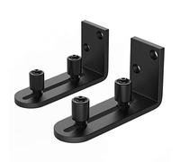 WINSOON New Sliding Barn Door Floor Guides Adjustable Stay Roller Hardware Kit,Set of 2,Smooth Ball Bearings,Flat Bottom Design,Flush with Floor,Wall Mount Roller Guide for Small Space,Black