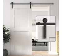 WINSOON Sliding Door Kit for Wardrobe: 6FT/183CM Sliding Door Track for Single Internal Door - Barn Doors Sliding Kit Smooth & Quiet I-Shape Roller(Track Only)