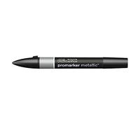 Winsor and Newton 0206691 Metallic Marker, Silver, Pack of 3 | Twin-tipped, Broad chisel nib for broad strokes & shading, Fine bullet tip for precision, Alcohol-Based Ink