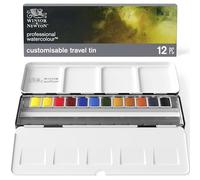 Winsor & Newton 0193548 Professional Water Color Black Box, 12 Half Pans, X Size