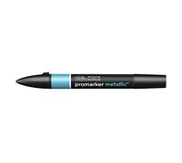 Winsor & Newton 0206695 ProMarker Metallic Professional Layout Marker - 2 Tips, Fine and Wide for Drawings, Design and Layouts - Metallic Blue