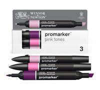 Winsor & Newton 0290189 ProMarker Set -Pink shades, 3 layout markers in a set, with 2 points, fine and wide for drawings, design and layouts