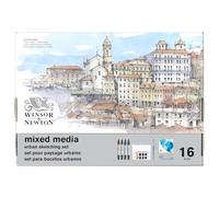 Winsor & Newton 0290200 Mixed Media Urban Sketching Set - Promarker Watercolour, Cotman Watercolour, Fineliner, Brush & Pad for Cityscapes & Outdoor Sketching