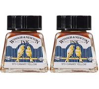Winsor & Newton 1005123 Drawing Ink Bottle, 14 ml - Canary Yellow (Pack of 2)