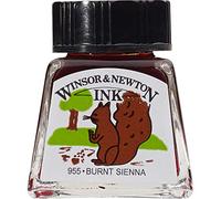 Winsor & Newton Drawing Ink Bottle 14ml - Water Resistant - Burnt Sienna