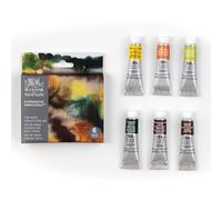 Winsor & Newton 190835 Watercolour Paint Set - 6 Colours (5 ml) Including Naples Yellow, Light Red, Olive Green, Perylene Green, Kaput Mortuum, Vandyck Brown - Professional Watercolour Paint for