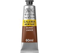 Winsor & Newton 2120076 Galeria Acrylic Paint, High Pigmentation, Non-fading, Butter Consistency, 60 ml Tube - Burnt Umbra