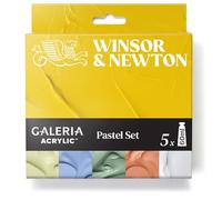 Winsor & Newton 2190616 Galeria Acrylic Pastel Colours Set - High Quality Acrylic Paint, Opaque, Shiny, Lightfast, Versatile, Ideal for Canvas and Paper, 5x60ml