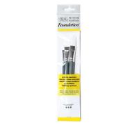 Winsor & Newton : Foundation Acrylic Brush Set : SH Flat 4, 10 & 14