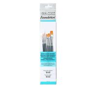 Winsor & Newton : Foundation Watercolour Brush Set : SH Round 2, 3 & 5 Flat 3, 5 & 6
