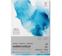 Winsor & Newton 6667010 Classic Watercolour Paper in Jumbo Pad - 50 Sheets A4, 300 g/m², Glued, Cold-Pressed, Lightly Textured White Paper in Archival Quality, Resistant to Yellowing