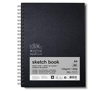Winsor & Newton 6673011 Sketchbook with 80 Sheets Sketch Paper, 110 g/m², Hardcover Bound with Back, Micro-Perforated Sheets, Spiral Bound, DIN A5