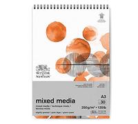 Winsor & Newton 6694003 30S Mixed Media Spiral Pad, A3 Size, 30 Sheet, 250gsm, Pack of 3, White