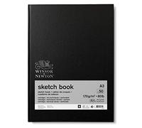 Winsor & Newton and 6673008 Spiral Sketchbook, 50 Sheet, 170gsm, 50 Page, A3 Size, Natural White