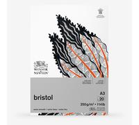 Winsor & Newton : Bristol Board Pad : 250gsm : 20 Sheets : Extra Smooth : Bright White : A3