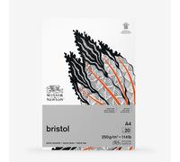 Winsor & Newton : Bristol Board Pad : 250gsm : 20 Sheets : Extra Smooth : Bright White : A4