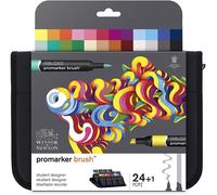 Winsor & Newton Brushmarker - Student Designer - 24 Brush Marker Pen Wallet Set