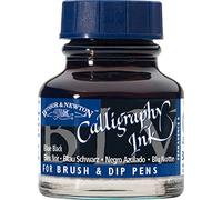 Winsor & Newton Calligraphy Ink Bottle 1111034 – Non-clogging, 30 ml Blue Black