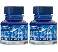 Winsor & Newton Calligraphy Ink Bottle, 30 ml - Light Blue, 1111350 (Pack of 2)