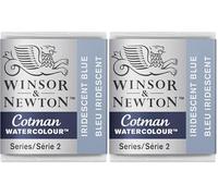Winsor & Newton Cotman Watercolor Paint, Half Pan, Metallic Collection, Iridescent Blue (Pack of 2)