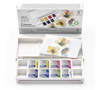 Winsor & Newton - Cotman Watercolour Half Pan Floral Pocket Set - 8 Half Pans + Travel Brush