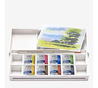 Winsor & Newton, Cotman Watercolour, 'Landscape Pocket Set', 8 x Half Pans + 1 Travel Brush