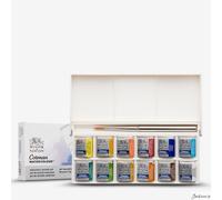 Winsor & Newton, Cotman Watercolour, 'Sketchers' Pocket Set' , 12 x Half Pans + 1 x Travel Brush, Pack of 1