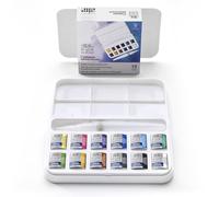 Winsor & Newton Cotman Watercolour Brush Pen Set 12 Half Pan + Waterbrush New