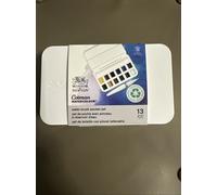 Winsor & Newton, Cotman Watercolour, 'Water Brush Pocket Set' , 12 x Half Pans + 1 x Water Brush