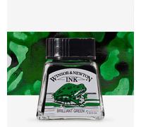 Winsor & Newton : Drawing Ink : 14ml : Brilliant Green : (Water Resistant)