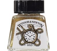 Winsor & Newton Drawing Ink Bottle - Gold, 14 ml (Water Resistant)
