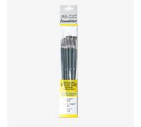 Winsor & Newton Foundation Acrylic Brush, Set of 6, Wood, Multicoloured, 7 x 1 x 4.3 cm