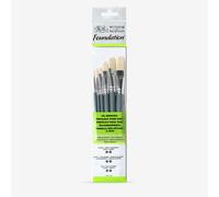 Winsor & Newton : Foundation Oil Brush Set : SH Round 3 & 6 Flat 10 & 14 Filbert 3 & 6