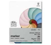 Winsor & Newton 6002006 Marker Paper, White, 22.9 x 30.5 cm, 50 Sheets Pad, 75 g/m²